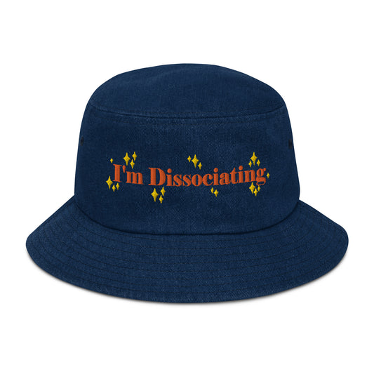 I'm Dissociating denim bucket hat