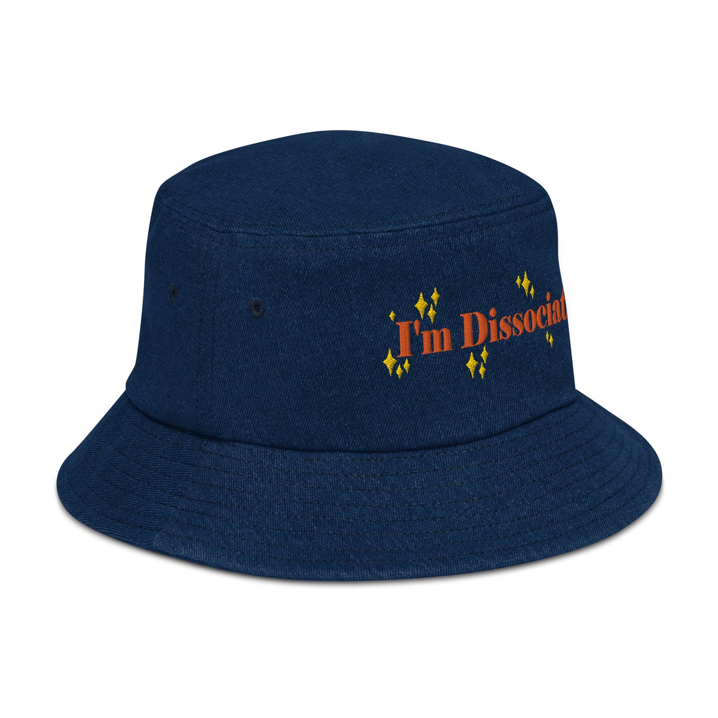 I'm Dissociating denim bucket hat